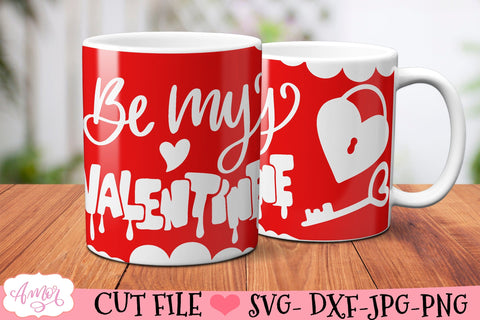 Be my Valentine Mug Wrap SVG for 12oz mugs infusible ink SVG Amorclipart 