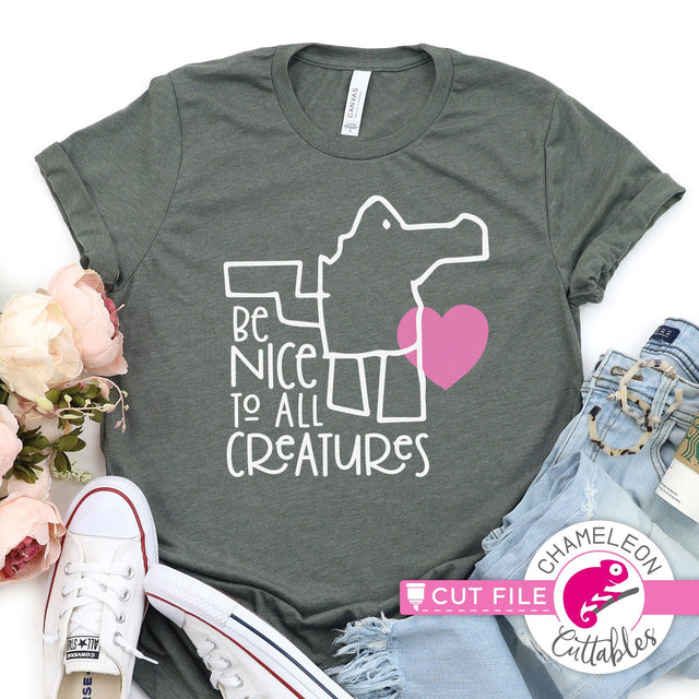 Be nice to all Creatures svg png dxf SVG Chameleon Cuttables 