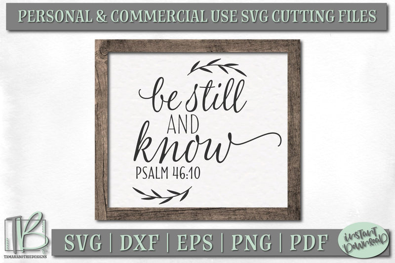 Be Still And Know Svg File, Bible Verse Wood Sign Cut File - So Fontsy