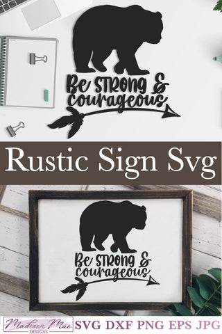 Be Strong and Courageous Christian Bible Quote Svg SVG Madison Mae Designs 