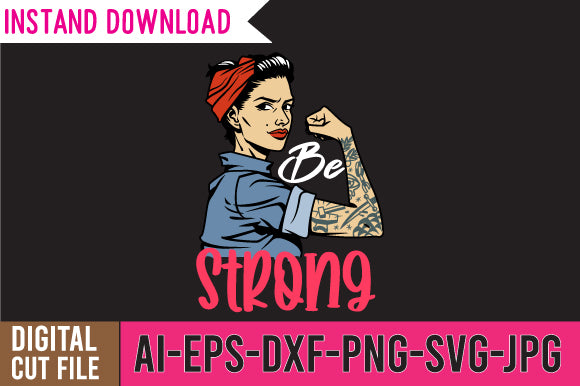 Be Strong SVG Cut File, Mental Health SVG Design SVG BlackCatsMedia 