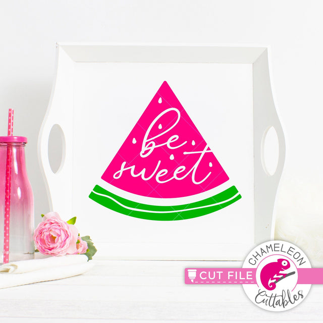 Be sweet watermelon clipart svg png dxf SVG Chameleon Cuttables 
