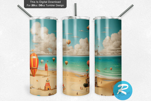 Beach 20 Oz / 30 Oz Tumbler PNG Sublimation Regulrcrative 