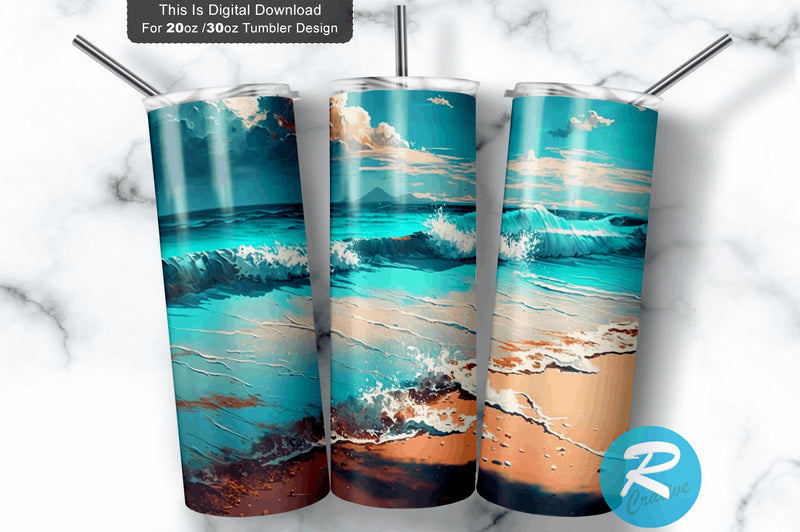 Beach 20 oz / 30 oz Tumbler PNG Sublimation Regulrcrative 