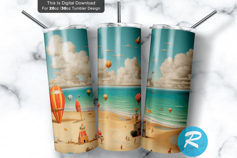 Beach 20 Oz / 30 Oz Tumbler PNG Sublimation Regulrcrative 