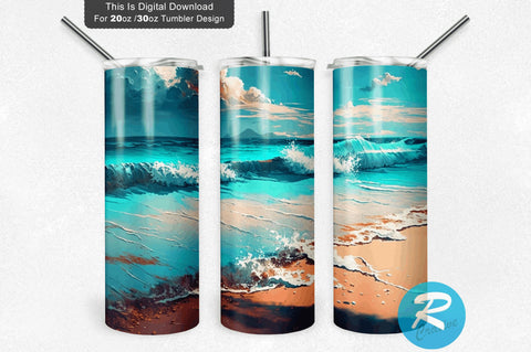 Beach 20 oz / 30 oz Tumbler PNG Sublimation Regulrcrative 