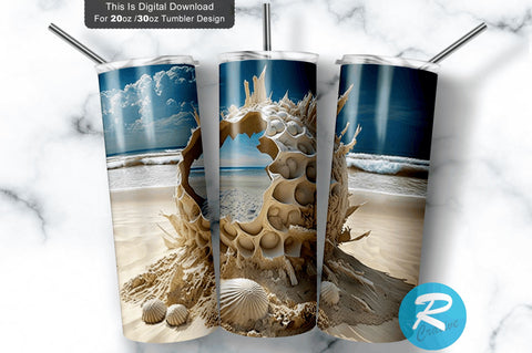 Beach Art 20 oz / 30 oz Tumbler PNG Sublimation Regulrcrative 