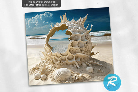 Beach Art 20 oz / 30 oz Tumbler PNG Sublimation Regulrcrative 