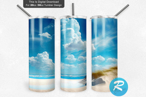 Beach Art sky 20 oz / 30 oz Tumbler PNG Sublimation Regulrcrative 
