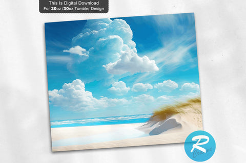 Beach Art sky 20 oz / 30 oz Tumbler PNG Sublimation Regulrcrative 