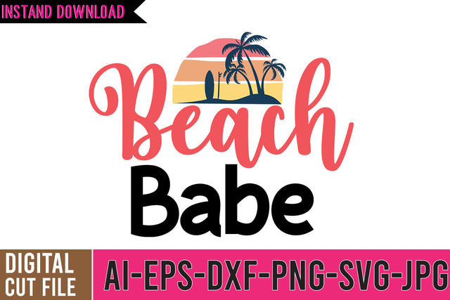 Beach Babe SVG Cut File , Summer SVG Bundle SVG BlackCatsMedia 