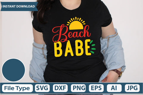 Beach Babe Svg Cut File,SVGs,quotes-and-sayings,food-drink,mini-bundles,print-cut,on-sale, SVG DesignPlante 503 