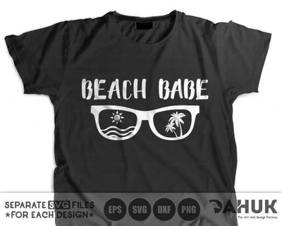 Beach Babe svg, Tropical Vacation, Girl Sunglasses, Cut file, for silhouette, svg, eps, dxf, png, clipart, cricut design space SVG dahukdesign 