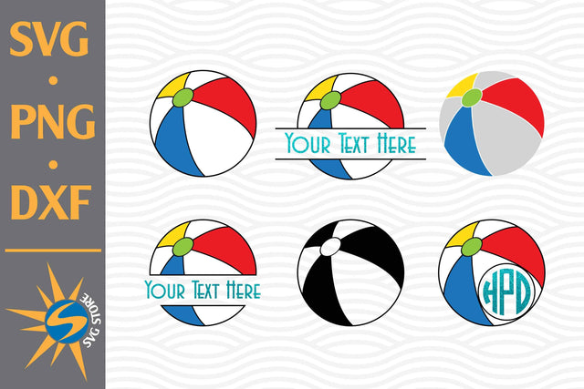 Beach Ball, Beach Ball Monogram SVG, PNG, DXF Digital Files Include SVG SVGStoreShop 