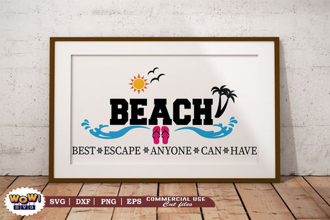 Beach Best escape svg, Beach svg, Summer svg, Vacation svg, Png, Dxf SVG Wowsvgstudio 