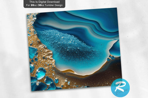 Beach Blue Agate 20 oz / 30 oz Tumbler PNG Sublimation Regulrcrative 