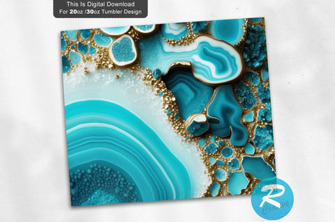 Beach Blue gold 20 oz / 30 oz Tumbler PNG Sublimation Regulrcrative 