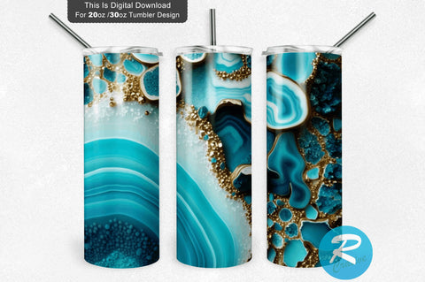 Beach Blue gold 20 oz / 30 oz Tumbler PNG Sublimation Regulrcrative 