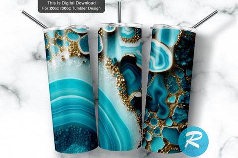 Beach Blue gold 20 oz / 30 oz Tumbler PNG Sublimation Regulrcrative 