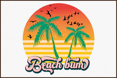 Beach Bum Retro PNG Sublimation designartist 