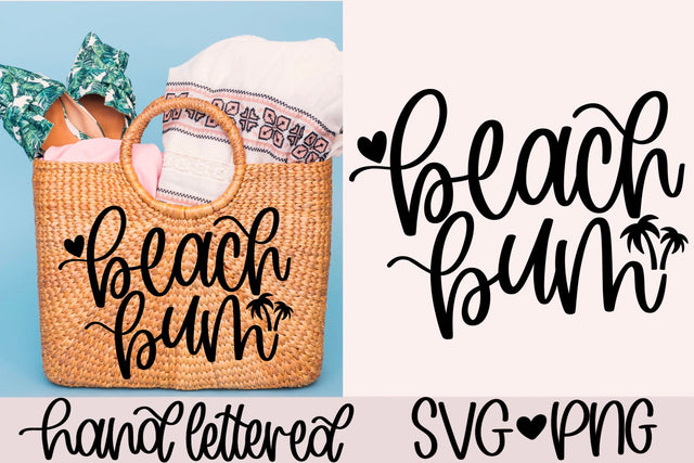Beach bum svg, beach time svg, summer vacation svg, beach shirt svg, beach babe svg, palm trees svg, hand lettered svg, beach life svg, SVG AnitaAlyiaLettering 