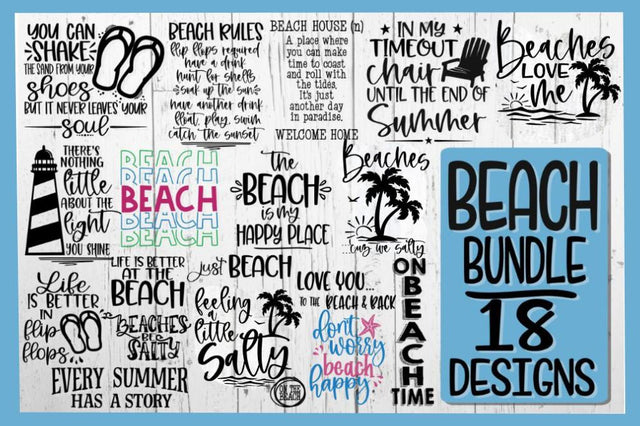 BEACH BUNDLE - 18 DESIGNS - Beach SVG PNG EPS DXF - VOL 5 SVG On the Beach Boutique 