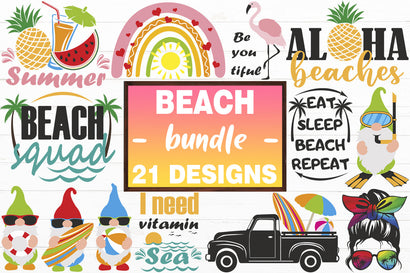 Beach Bundle SVG cut file, Beach Designs SVG SoMemorableDesigns 