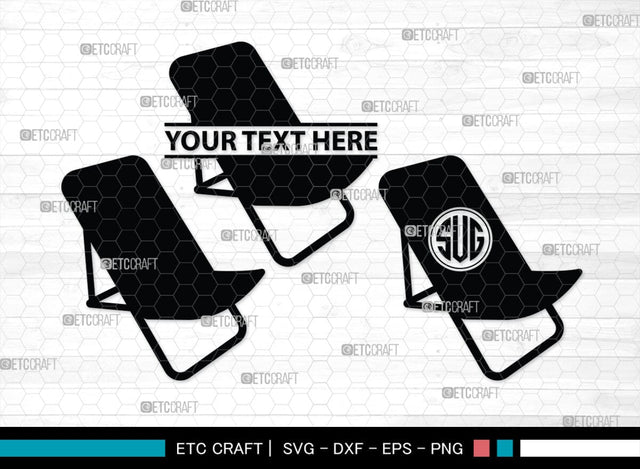 Beach Chair Monogram, Beach Chair Silhouette, Beach Chair SVG, Deck Chair Svg, Lounge Chair Svg, Adirondack Chair Svg, Outdoor Chair Svg, SB00465 SVG ETC Craft 