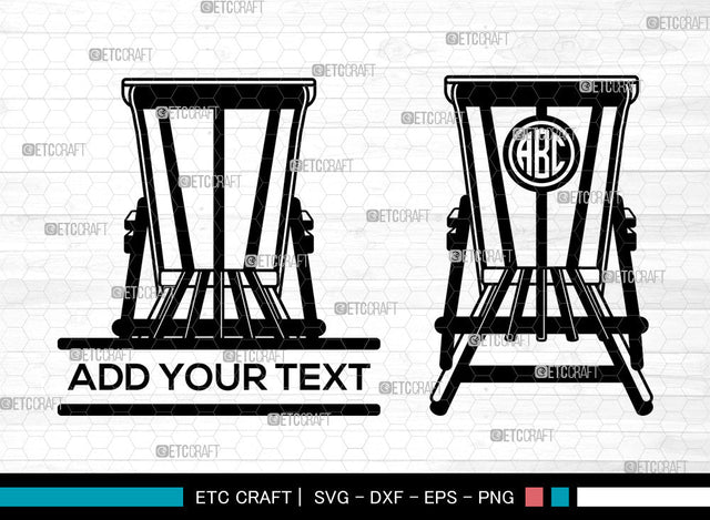 Beach Chair Monogram SVG, Beach Svg, chair Svg, Summer Svg, Split Monogram Svg SVG ETC Craft 