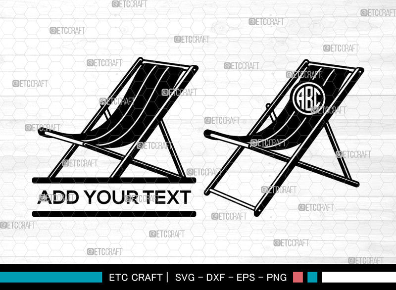Beach Chair Monogram SVG, Beach Svg, chair Svg, Summer Svg, Split ...