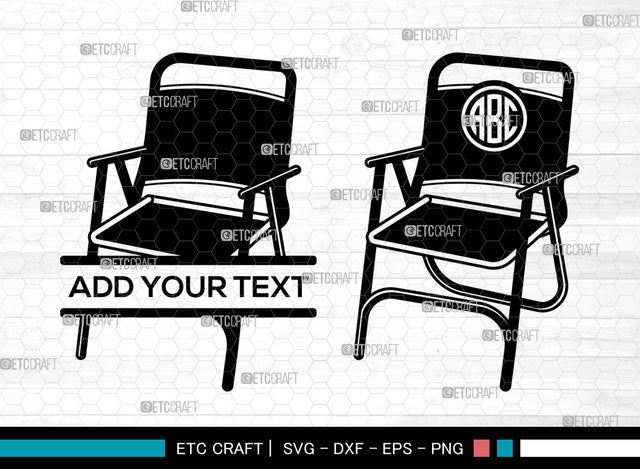 Beach Chair Monogram SVG, Beach Svg, chair Svg, Summer Svg, Split Monogram Svg SVG ETC Craft 
