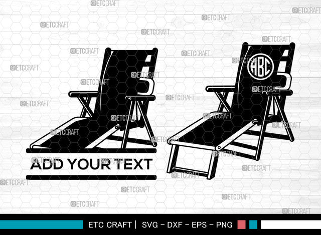Beach Chair Monogram SVG, Beach Svg, chair Svg, Summer Svg, Split Monogram Svg SVG ETC Craft 