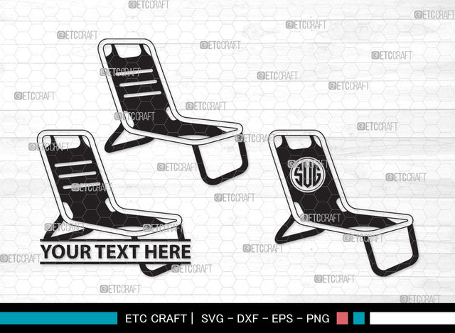 Beach Chair Monogram SVG | Beach Umbrella Svg | Beach Chair Svg | Summer Svg | Beach Chair Monogram SVG ETC Craft 