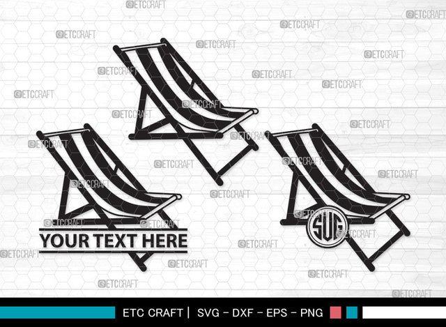 Beach Chair Monogram SVG | Beach Umbrella Svg | Beach Chair Svg | Summer Svg | Beach Chair Monogram SVG ETC Craft 