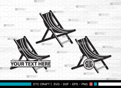 Beach Chair Monogram SVG | Beach Umbrella Svg | Beach Chair Svg | Summer Svg | Beach Chair Monogram SVG ETC Craft 
