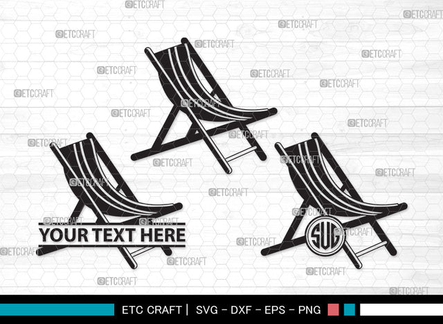Beach Chair Monogram SVG | Beach Umbrella Svg | Beach Chair Svg | Summer Svg | Beach Chair Monogram SVG ETC Craft 