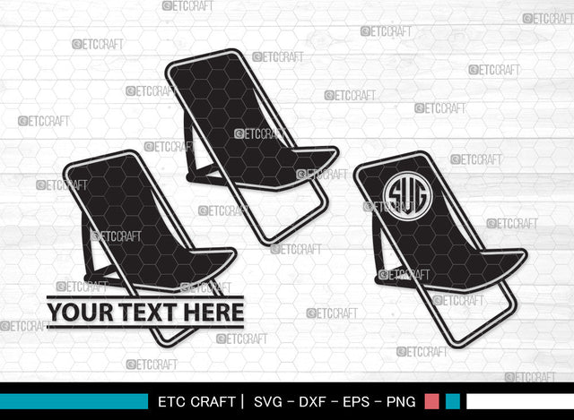 Beach Chair Monogram SVG | Beach Umbrella Svg | Beach Chair Svg | Summer Svg | Beach Chair Monogram SVG ETC Craft 
