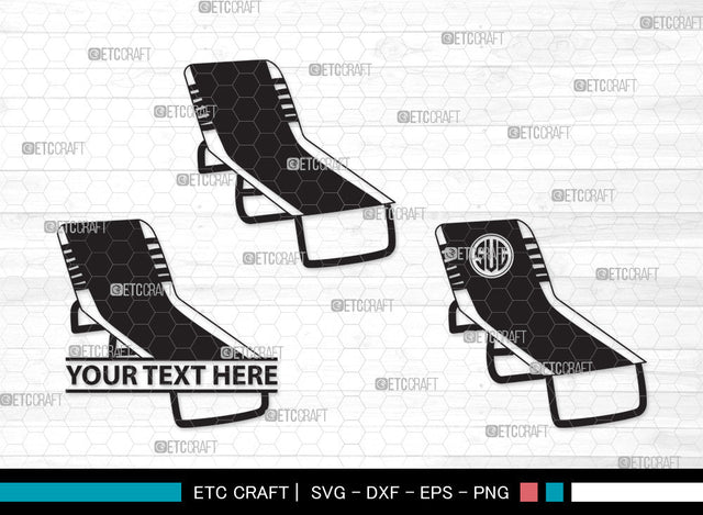 Beach Chair Monogram SVG | Beach Umbrella Svg | Beach Chair Svg | Summer Svg | Beach Chair Monogram SVG ETC Craft 