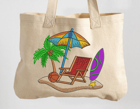 Beach Chair, Palm Tree, Summer Machine Embroidery Design Embroidery/Applique DESIGNS Canada Embroidery 