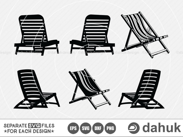 Beach Chair svg bundle, Beach Chair Cut Files, Beach umbrella, Beach Chair with umbrella, svg, eps, dxf, Cut file for silhouette SVG dahukdesign 