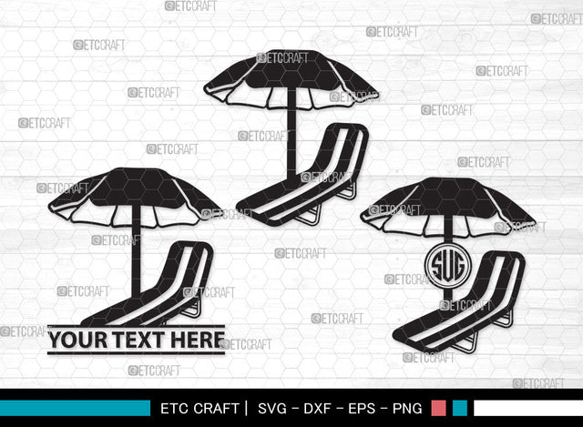 Beach Chairs With Umbrella Monogram SVG | Beach Umbrella Svg | Beach Chair Svg | Summer Svg | Beach Chairs With Umbrella Monogram SVG ETC Craft 
