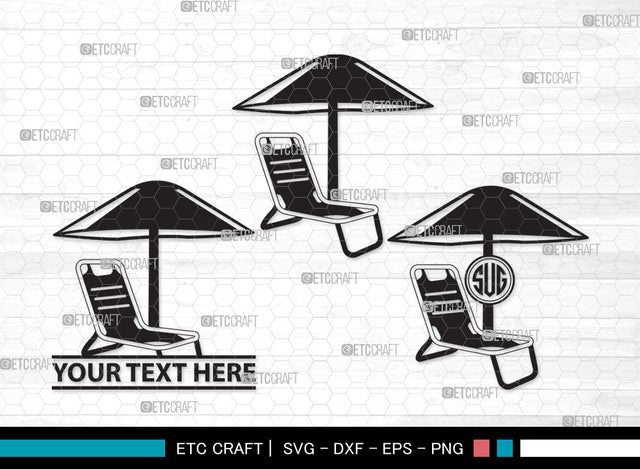Beach Chairs With Umbrella Monogram SVG | Beach Umbrella Svg | Beach Chair Svg | Summer Svg | Beach Chairs With Umbrella Monogram SVG ETC Craft 