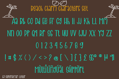 Beach Charm Font Supersemar Letter 