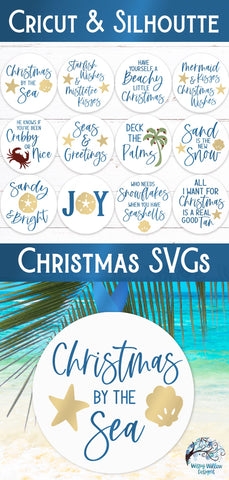 Beach Christmas Ornament SVG Bundle SVG Wispy Willow Designs 