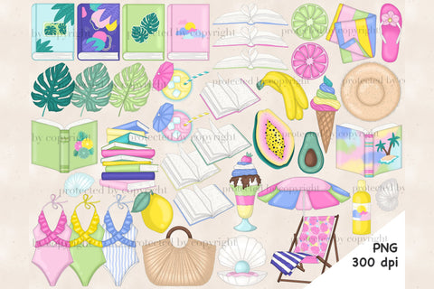 Beach Clipart Collection | Book Illustration Bundle SVG GlamArtZhanna 