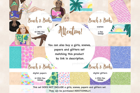 Beach Clipart Collection | Book Illustration Bundle SVG GlamArtZhanna 