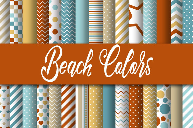 Beach Colors Digital Papers Sublimation Old Market 