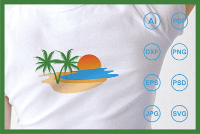 Beach design illustration SVG Leamsign Studio 