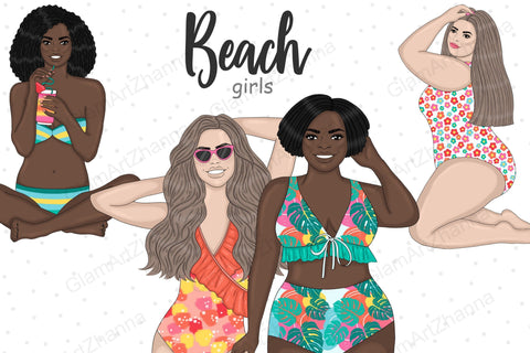 Beach Girl Clipart | Summer Woman Creator SVG GlamArtZhanna 