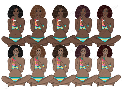 Beach Girl Clipart | Summer Woman Creator SVG GlamArtZhanna 